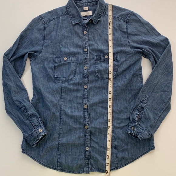 LOFT Blue Softened Button Down Blouse - Picture 5 of 5